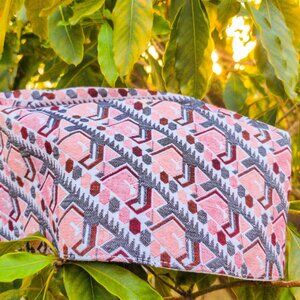 Authentic imported Kufi Kofi hat cap knit pattern pink rose gray/grey white